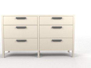 niche 6-drawer dresser - white 3D 모델
