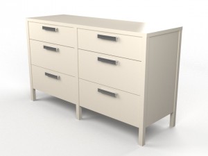 niche 6-drawer dresser - white 3D 모델