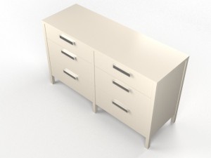 niche 6-drawer dresser - white 3D 모델