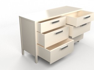niche 6-drawer dresser - white 3D 모델