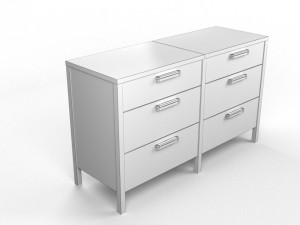 niche 6-drawer dresser - white 3D 모델