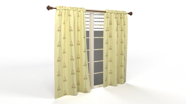 curtains window Modelo 3D .c4d .max .obj .3ds .fbx .stl .blend 
