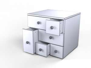 chest of 6 drawers pine Model 3D