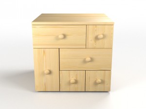 chest of 6 drawers pine Model 3D