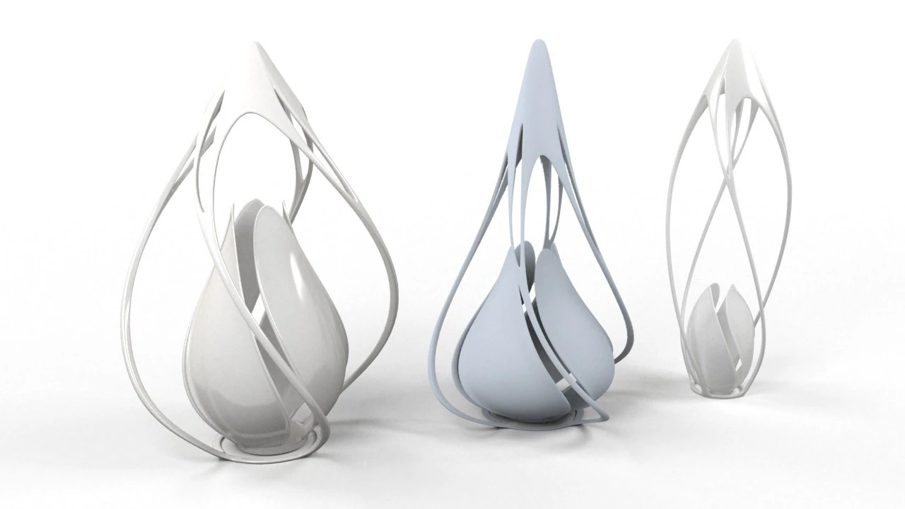 vase-lamp organic 3D Model .c4d .max .obj .3ds .fbx .stl .blend 