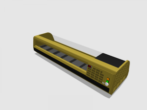 countertop refrigerated display case golden Model 3D