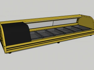countertop refrigerated display case golden 3D Model