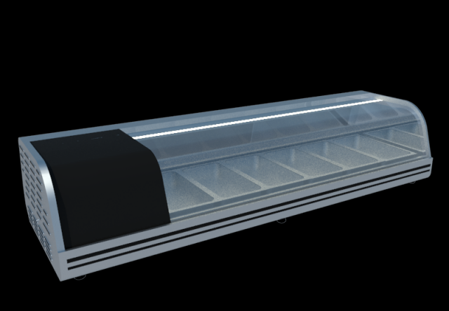 countertop refrigerated display case silver Model 3D .c4d .max .obj .3ds .fbx .stl .blend 