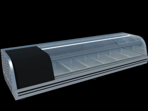 countertop refrigerated display case silver 3D Model
