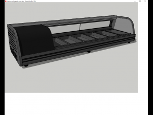 countertop refrigerated display case silver Model 3D