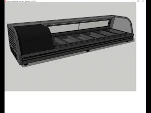 countertop refrigerated display case silver 3D Model
