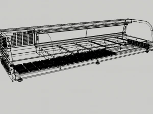 countertop refrigerated display case silver 3D Model