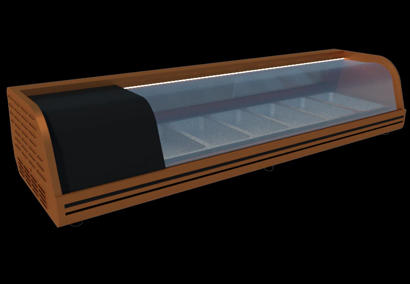 countertop refrigerated display case copper 3D Model .c4d .max .obj .3ds .fbx .stl .blend 
