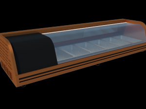 countertop refrigerated display case copper 3D Model