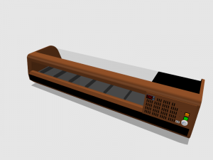countertop refrigerated display case copper 3D 모델