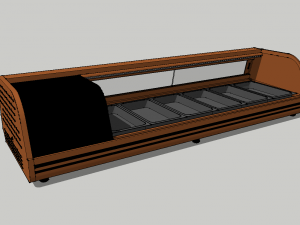countertop refrigerated display case copper 3D 모델