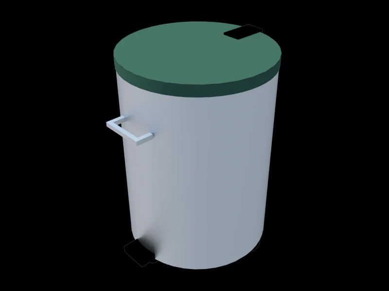 trash bin with pedal stainless steel 3D Model .c4d .max .obj .3ds .fbx .stl .blend