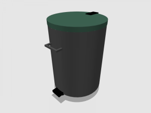 trash bin with pedal stainless steel Modelo 3D