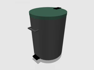 trash bin with pedal stainless steel 3D Model