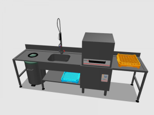 laundry area with dishwasher fagor fi 80 3D Model