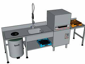 laundry area with dishwasher fagor fi 80 3D Model