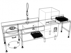 laundry area with dishwasher fagor fi 80 3D Model
