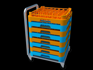 carriage transport of dishwasher baskets mod50 3D Model