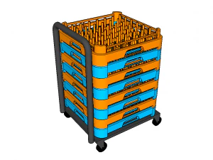 carriage transport of dishwasher baskets mod50 3D Model
