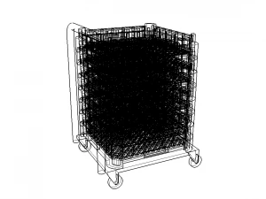 carriage transport of dishwasher baskets mod50 3D Model