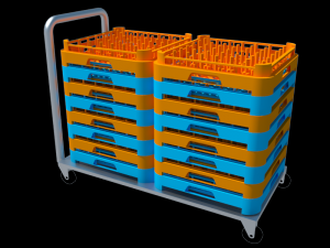 carriage transport of dishwasher baskets mod100 3D Model