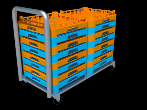carriage transport of dishwasher baskets mod100 3D 모델
