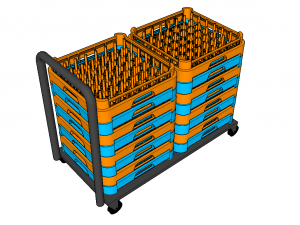 carriage transport of dishwasher baskets mod100 3D 모델