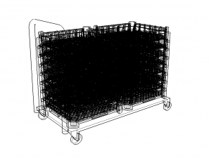 carriage transport of dishwasher baskets mod100 3D 모델