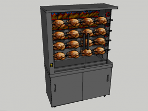 rotisserie chicken 4 spits 3D Model