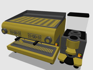 espresso coffee machines 3 colors 3D 모델