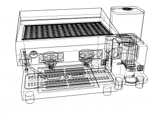 espresso coffee machines 3 colors 3D 모델