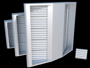 set of 3 central hoods 3D Model