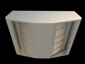 set of 3 central hoods 3D Model