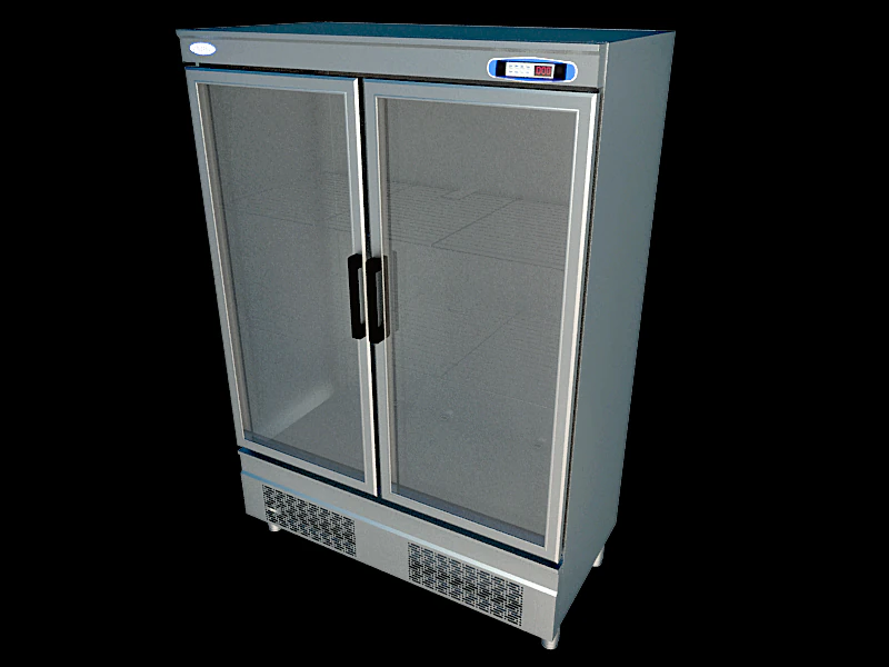 refrigerator cabinet exhibitor 2 door 3D Model .c4d .max .obj .3ds .fbx .stl .blend 