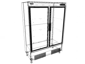 refrigerator cabinet exhibitor 2 door 3D Model