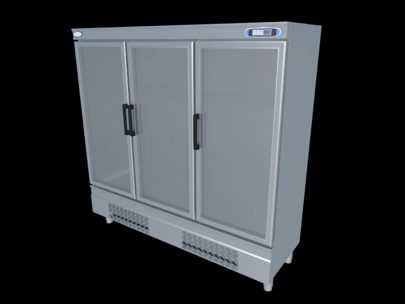 refrigerator cabinet exhibitor 3 door 3D Model .c4d .max .obj .3ds .fbx .stl .blend 