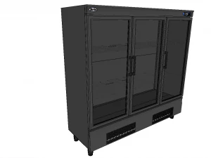 refrigerator cabinet exhibitor 3 door 3D Model