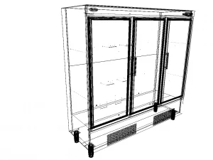 refrigerator cabinet exhibitor 3 door 3D Model