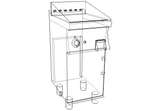 industrial griddle 40 cm 3D Model