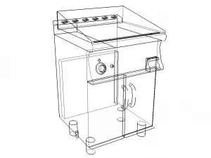 industrial griddle 60 cm 3D Model