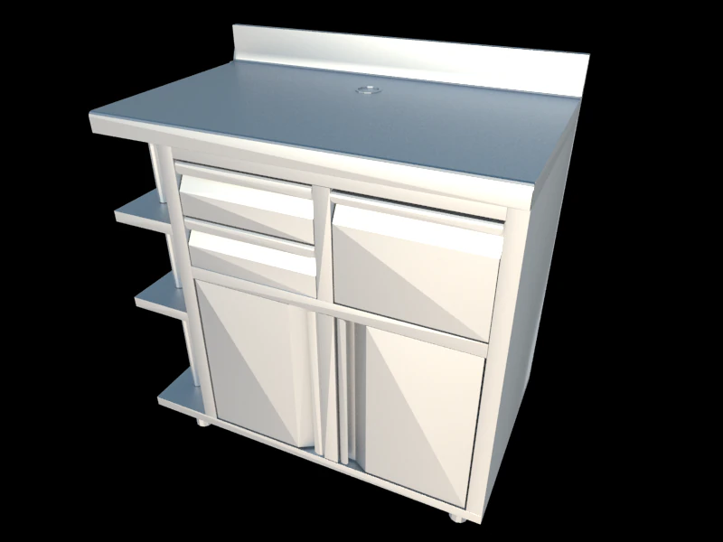back bar coffee unit 100 cm 3D Model .c4d .max .obj .3ds .fbx .stl .blend