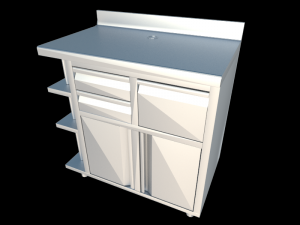 back bar coffee unit 100 cm Modelo 3D