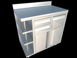 back bar coffee unit 100 cm 3D 모델