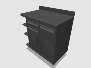 back bar coffee unit 100 cm 3D 모델
