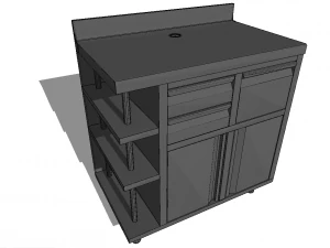 back bar coffee unit 100 cm 3D Model